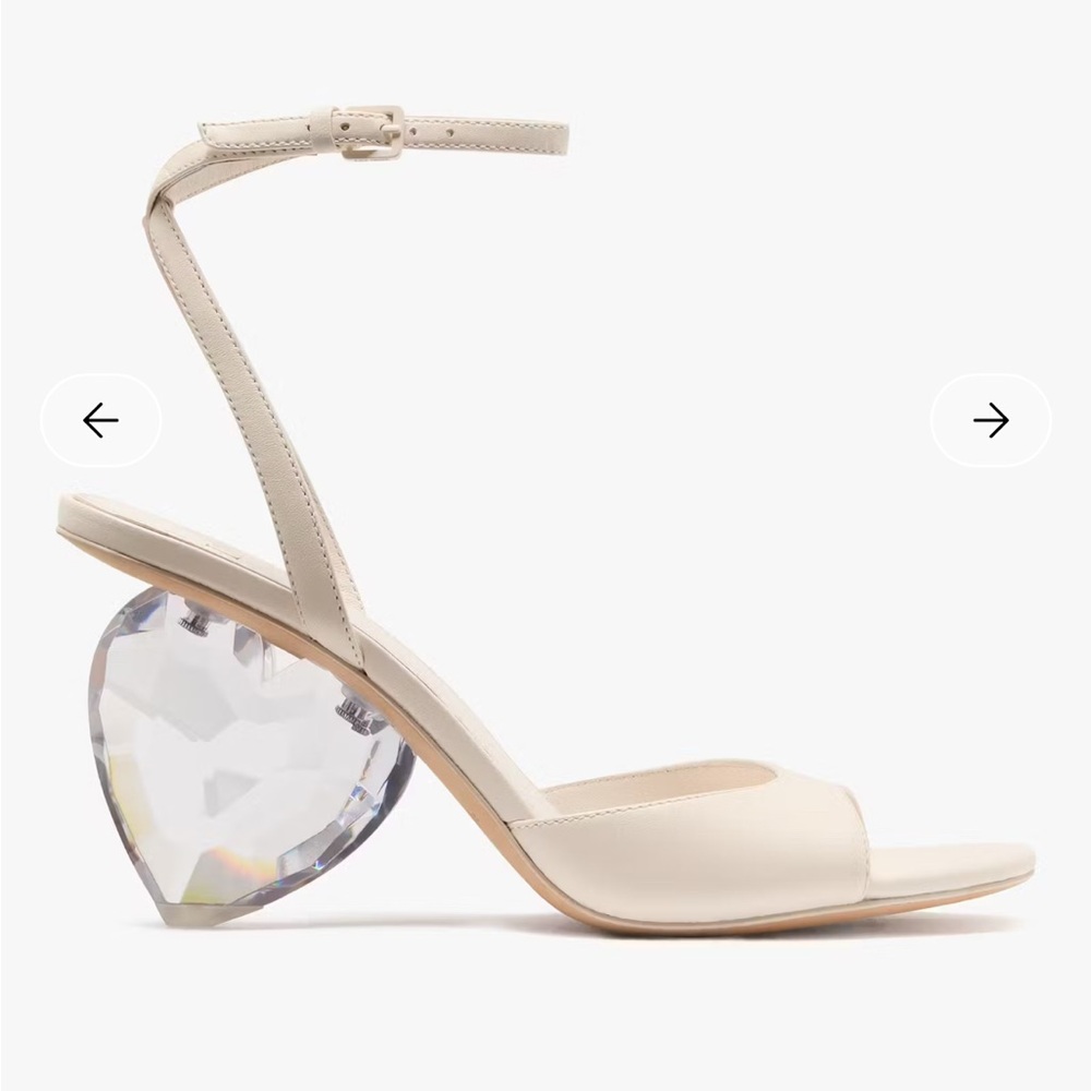 Kate Spade Cream Heart Heel Sandals